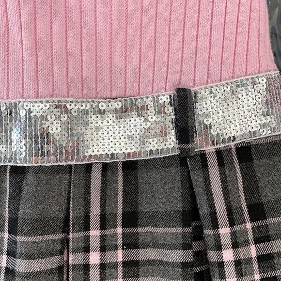 Disorderly Kids Pink and charcoal plaid dress, size 5 - Picture 4 of 5